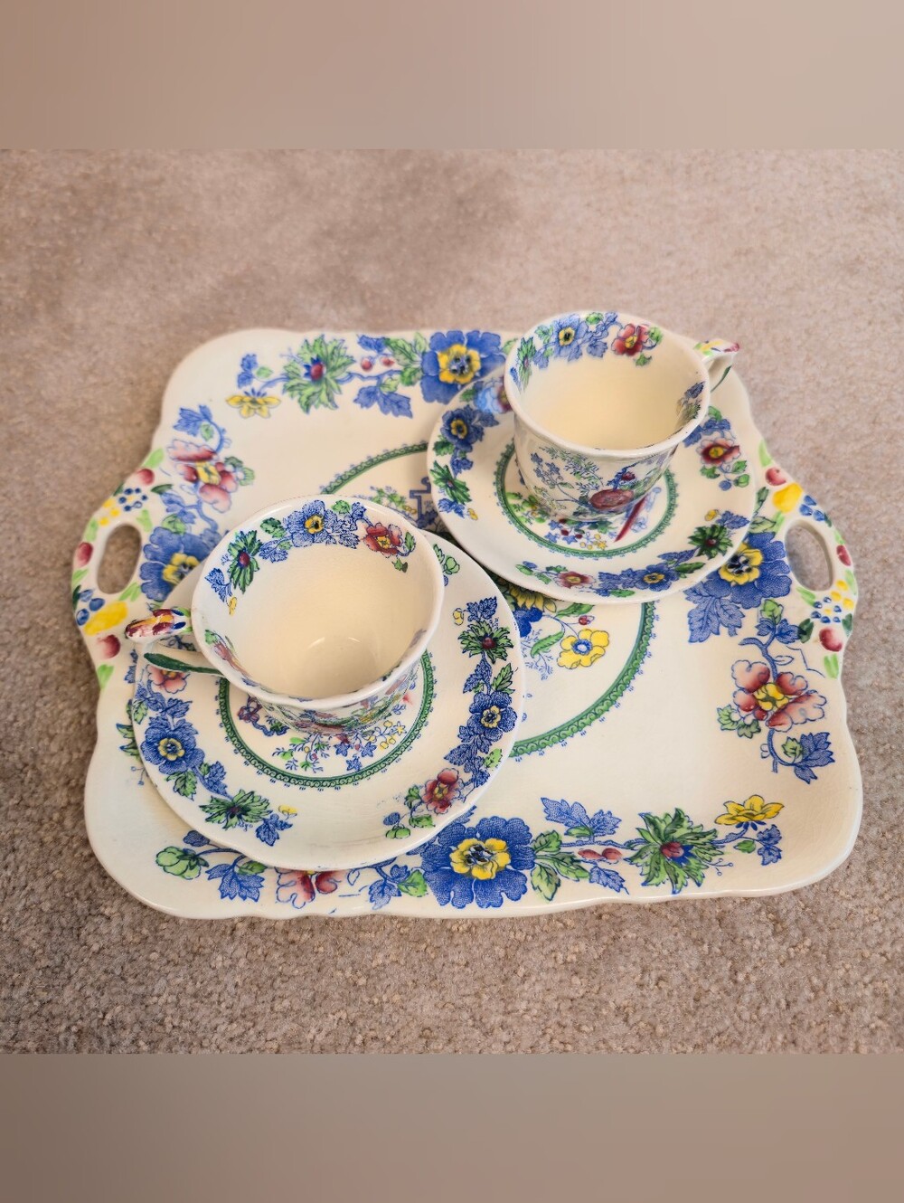 Vintage Craz Mason's Ironstone "Strathmore" pattern Tea Set Serving Tray Teacups